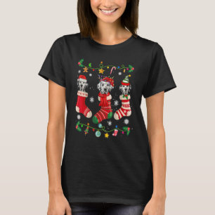 Camiseta Cão de Natal das Meias de Natal Dalmáticas