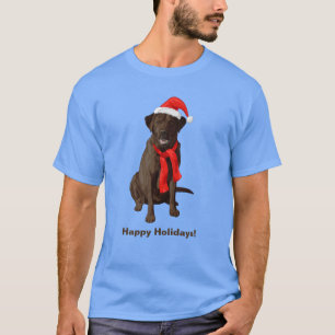 Camiseta Cão de Natal do Chocolate Labrador