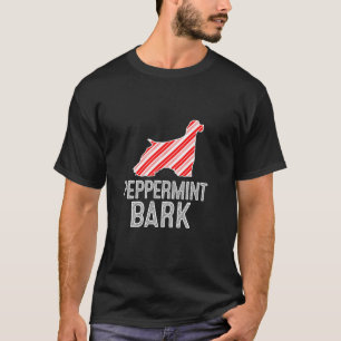Camiseta Cão de Natal Latido de hortelã-pimenta-do-porco