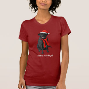 Camiseta Cão de Natal Negro Labrador