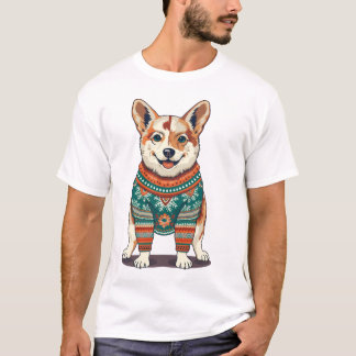 Camiseta Cão de Natal quente e Felpudo