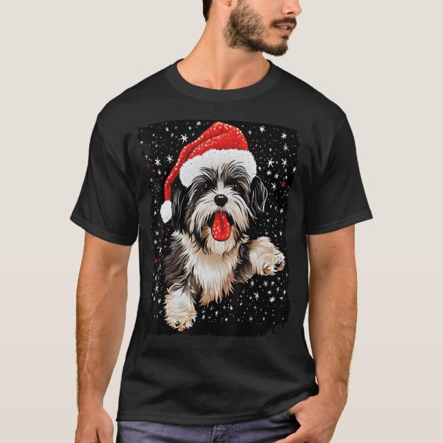 Camiseta Cão de Natal Shih Tzu (Frente)