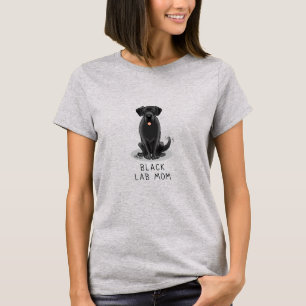 Camiseta Cão-de-Obra Negra (Labrador Retriever Mãe)