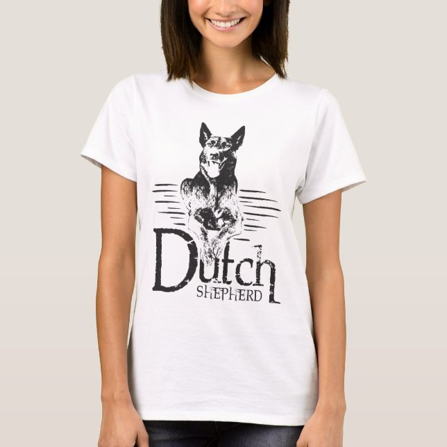 Camiseta Cão de pastor holandês - Dutchie (Frente)