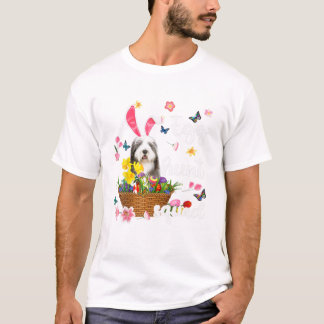 Camiseta Cão de Pastoreio Inglês Antigo Feliz Páscoa