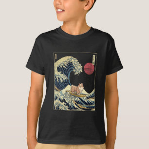 Camiseta Cão de Pastoreio Shetland Sheltie Japonês Onda Kan