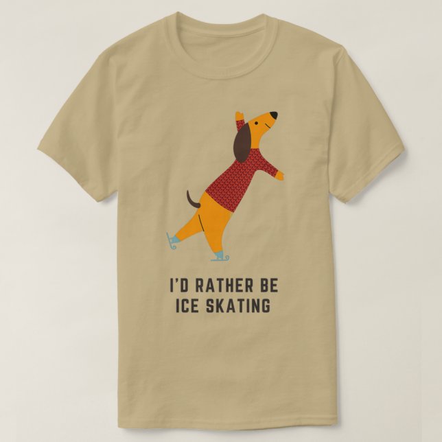 Camiseta Cão de patinação no gelo (Frente do Design)
