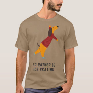 Camiseta Cão de patinação no gelo