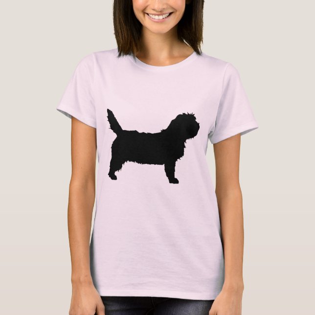 Camiseta Cão de PBGV (preto) (Frente)