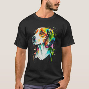 Camiseta Cão-De-Pé Colorido Cópula-De-Beagle