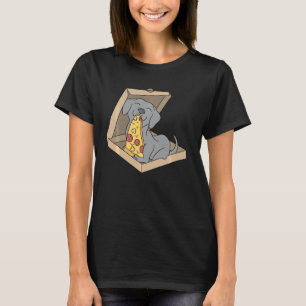 Camiseta Cão de pizza de alimentação do Weimaraner