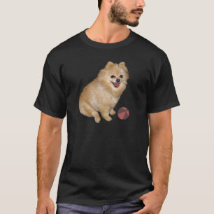Camiseta Cão de Pomeranian com bola