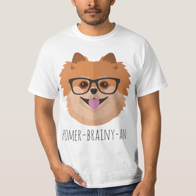 Camiseta Cão de Pomeranian em vidros do nerd | (Frente)