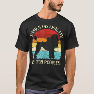 Camiseta Cão De Poodle De Brinquedo Vintage Facilmente Dist