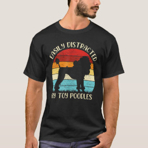 Camiseta Cão De Poodle De Brinquedo Vintage Facilmente Dist