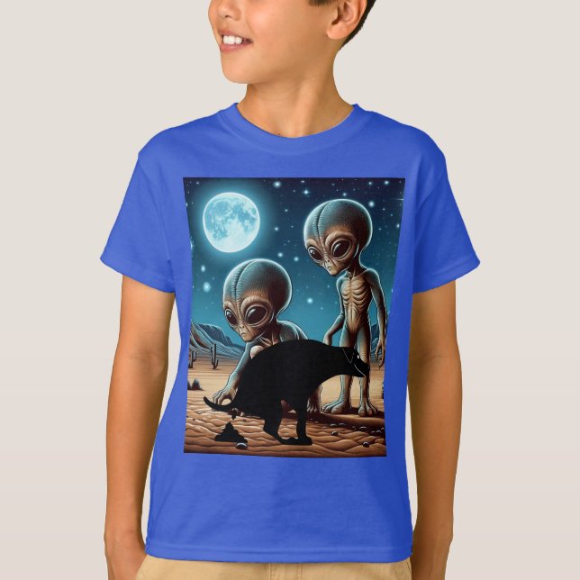 Camiseta Cão de Pooping de Aventura alienígena (Frente)