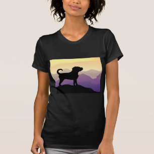 Camiseta Cão de Puggle das montanhas roxas