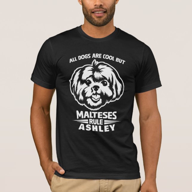 Camiseta Cão de Regras Maltês legal (Frente)