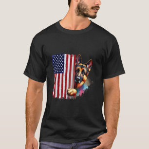 Camiseta Cão de Segurança Pastor Alemão Americano Vintage S