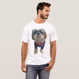 Camiseta Cão de Shih Tzu do hipster