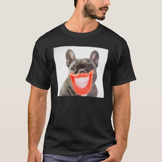 Camiseta Cão de sorriso das imagens | A de Getty (Frente)