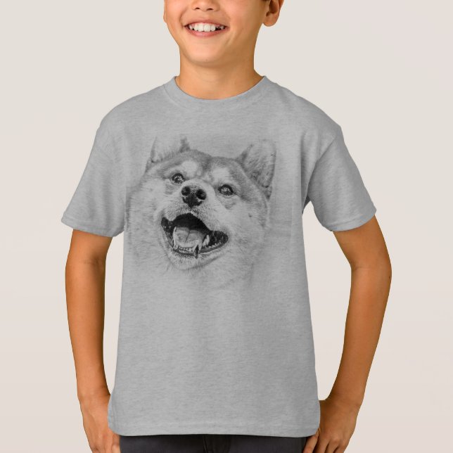 Camiseta Cão de sorriso de Shiba Inu (Frente)
