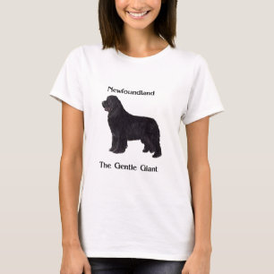 Camiseta Cão de Terra Nova o gigante delicado