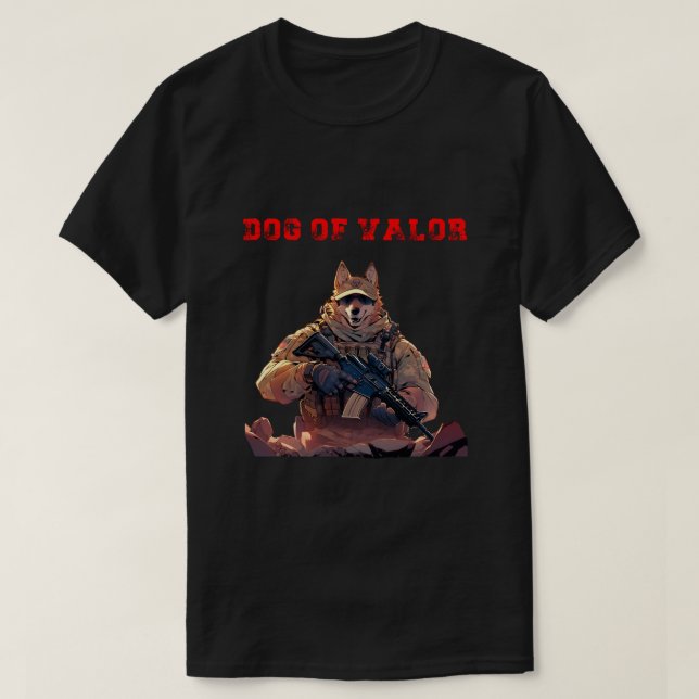 Camiseta Cão de Valor K9 Cães de Trabalho Militar (Frente do Design)