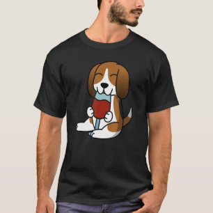 Camiseta Cão de Vinho do Bebendo de Caça-Cama
