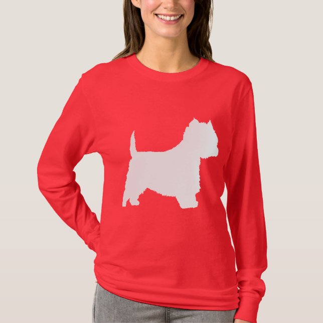 Camiseta Cão de Westie (branco) (Frente)