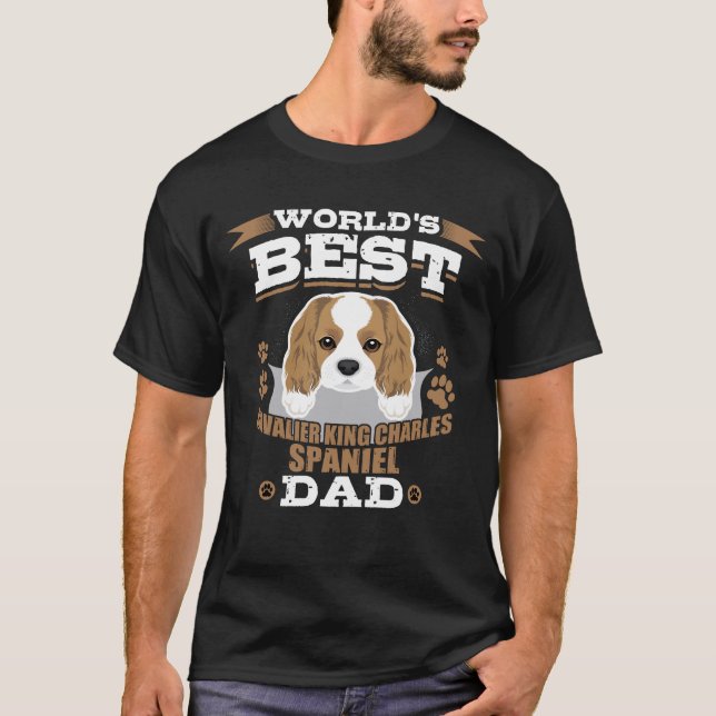 Camiseta Cão descuidado do pai do Spaniel de rei Charles do (Frente)