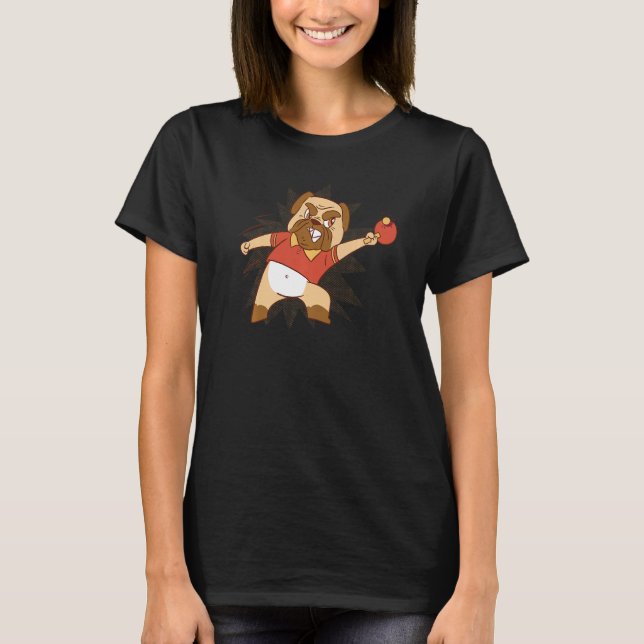 Camiseta Cão-Design-Pingpongue-mesa de-Tênis de-Cão-de-Cach (Frente)