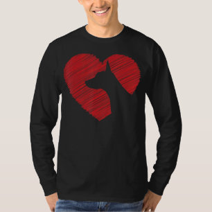 Camiseta Cão Dia de os namorados Doberman Pinscher