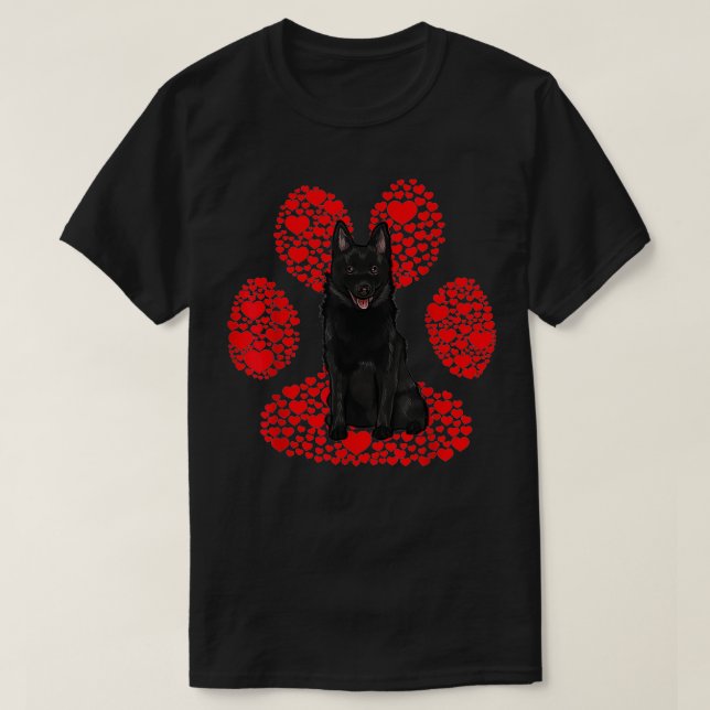 Camiseta Cão Dia de os namorados Schipperke - Pata De Amor (Frente do Design)