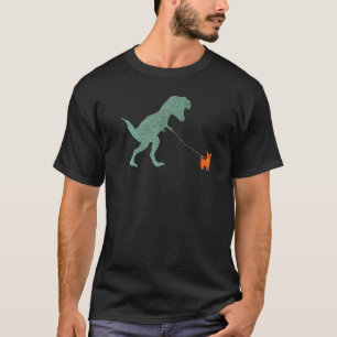 Camiseta Cão Dinossauro Vintage Tyrannosaurus Rex & Yorkie