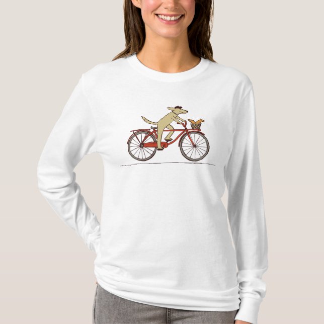 Camiseta Cão do ciclismo com design cómico dos animais do (Frente)