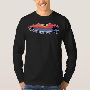 Camiseta Cão do Clube de Surf de Poodle no Surfboard