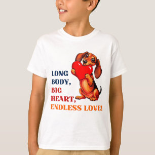 Camiseta Cão-do-Dia de os namorados-Dachshund Bonito
