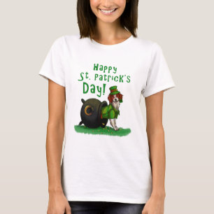 Camiseta Cão do dia de St Patrick afortunado
