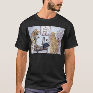 Camiseta Cão do doutor Galês Corgi que verifica a pressão