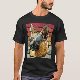 Camiseta Cão do German shepherd do German shepherd retroati