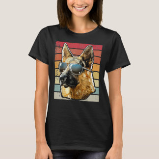 Camiseta Cão do German shepherd do German shepherd retroati