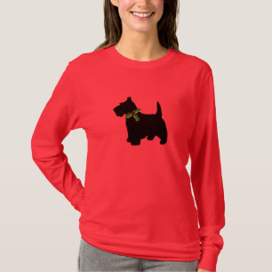 Camiseta Cão do Scottie do divertimento do Natal de Terrie