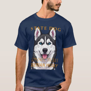 Camiseta Cão do Território de Connecticut Siberian Husky