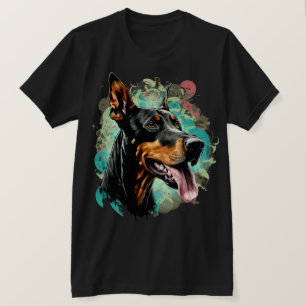 Camiseta Cão Doberman Com a Língua Para Fora