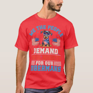 Camiseta Cão Doberman Patriótico