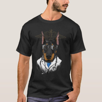 Camiseta Cão Doberman Pinscher Veterinário Médico Cirurgião