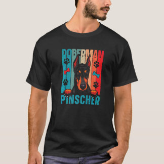 Camiseta Cão Dobermann Pinscher Doberman Retro