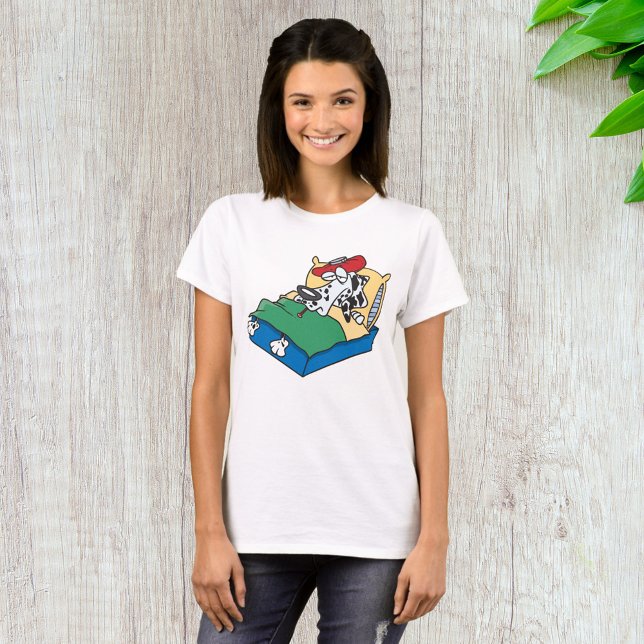 Camiseta Cão Doente Na Cama (Criador carregado)