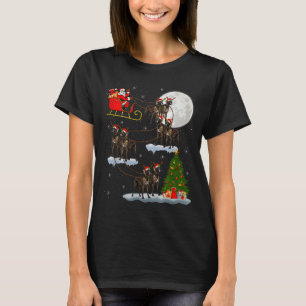 Camiseta Cão Dogue Alemão Papai Noel Trenó Voador Divertido